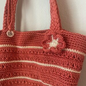 The Sak Original Crochet Double Strap Coral Shoulder Bag Boho